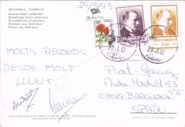 18645. Postal Aerea KARAKOY (Turquia) 1993. Lineal Codigo Incorrecto - Storia Postale