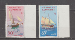 COMORES.  1964  P Aérien. N°  10 + 11 Neuf  X X Paire .  Embarcations - Poste Aérienne