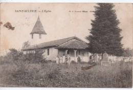 .CPA 81.1905.Saint- Sulpice.L'Eglise.Animée Paroissiens. - Saint Sulpice