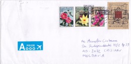 Belgium  To  Moldova ; 2015 ; Flowers , Used Cover - Omslagen