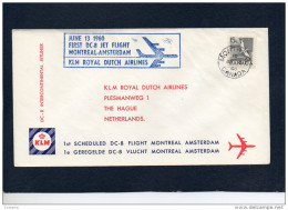 MARCOPHILIE-CANADA-Lettre 1er Vol-13  Juin 1960-  MONTREAL AMSTERDAM"   By KLM DUTCH AIRLINES - Erst- U. Sonderflugbriefe