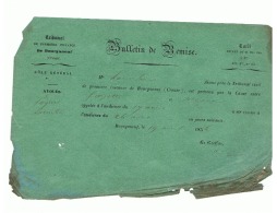 Tribunal De BOURGANEUF 1854 - Bulletin De Remise  - Fayette Et Moreau( Fr37)Creuse - Décrets & Lois