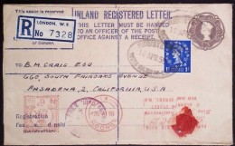 GROSSBRITANNIEN U:K:1958 INLAND REGISTERED LETTER  WITH STAMP  AND METER STAMP - Altri & Non Classificati