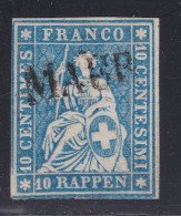 Heimat Schweiz ZH MAUR Langstempel Auf Zu#23G 10Rp Strubel - Used Stamps