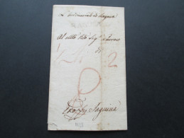 Vorphila Italien 1828 Ragusa L1 Nach Sagnina!? Komplett Mit Inhalt! Interessant?! - 1. ...-1850 Prephilately