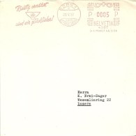 Freistempel  "Wander Bern - Richtig Ernährt Sind Wir Glücklicher !"          1957 - Frankiermaschinen (FraMA)