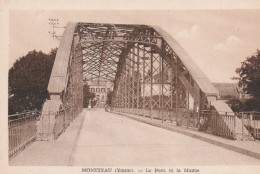 MONETEAU - LE PONT ET LA MAIRIE - BELLE CARTE - SEPIA -  TOP !!! - Moneteau