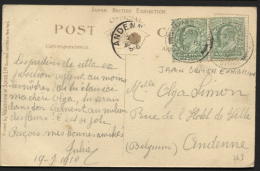 Canc. JAPAN BRITISH EXHIBITION On Postcard London To Belgium 1910 (763) - Brieven En Documenten