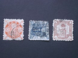 JAPON  -  TELEGRAPHE  ( O )  De  1885   "   Types  Variés   "   N°  6  , 7 , 8 .                3 Val. - Telegraph Stamps