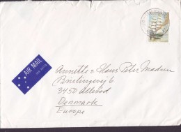 Australia AIR MAIL Par Avion Label STAFFORD MAIL CENTRE QLD 1984 Cover Brief ALLERØD Denmark Schiff Ship "Termopylae" - Briefe U. Dokumente