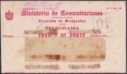 TELEG-198 CUBA OLD TELEGRAM TELEGRAPH. CIRCA 1960. TELEGRAFO OFICIAL DEL ESTADO. OFICIAL. - Prephilately