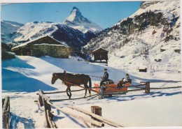 SUISSE,HELVETIA,SWISS,SWITZERLAND,SVIZZERA,SCHWEIZ,ZERMATT ,VALAIS,attelage,taxi,hiver,traineau - Zermatt