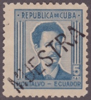 1937-261 CUBA REPUBLICA. 1937. Ed.314. 5c ESCRITORES Y ARTISTAS. ECUADOR MUESTRA ESPECIMEN. - Nuevos