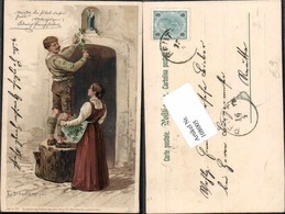 108005,E.Döcker Litho Mann Frau Mann Schmückt Tür Pub Neuber - Döcker, E.