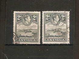 ANTIGUA 1938 2d GREY And 2d SLATE-GREY SG 101, 101a FINE USED Cat £8 - 1858-1960 Crown Colony