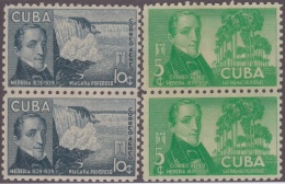 1940-200 CUBA REPUBLICA. 1940. Ed.344-45. JOSE MARIA HEREDIA. NIAGARA FALLS. PAIR NO GUM. - Nuevos