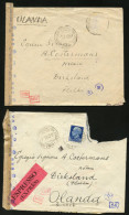 ITALY / FIUME - 1942WWII  Two Covers (1 Damaged, 1 Stamp Removed) Sent To The Netherlands. D-271) - Fiume & Kupa