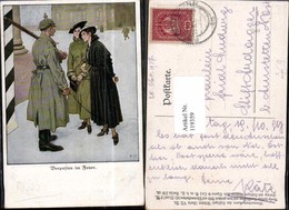 119359,B. Wennerberg Karikatur Ser. 7 Nr ? Vorposten Wache Pickelhaube Frauen Hut - Wennerberg, B.