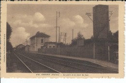 69 - GRIGNY - T.Belle Carte Dentelée De La Gare Et La Tour Du Bac - Grigny