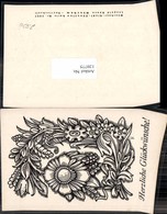 120775,Scherenschnitt Silhouette Blumen C. Fabriz Fabrizius - Silhouetkaarten