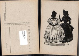 120757,Scherenschnitt Silhouette Isolde Brucker Mütterliche Ermahnung - Silhouetkaarten