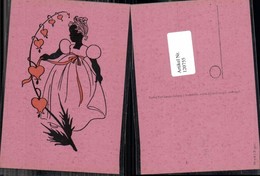 120755,Scherenschnitt Silhouette Mädchen Kleid Herzen Blumen - Silhouettes