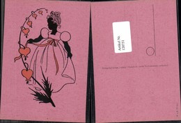 120751,Scherenschnitt Silhouette Mädchen Kleid Herzen Blumen - Silhouetkaarten