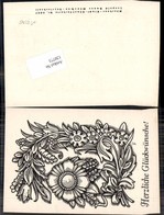 120773,Scherenschnitt Silhouette Blumen C. Fabriz Fabrizius - Silhouetkaarten