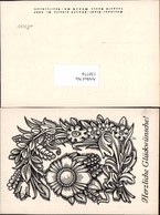 120774,Scherenschnitt Silhouette Blumen C. Fabriz Fabrizius - Silhouetkaarten
