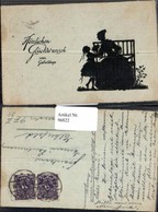 96822,Scherenschnitt Silhouette Frau Kind - Silhouetkaarten