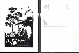 96807,Scherenschnitt Silhouette Alice Staudacher Voit Engel Bethlehem - Silhouetkaarten