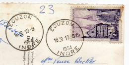 Cachet Manuel EGUZON-36- Indre- Du 10-08-1954- Sur Carte Postale Vidange Du Lac De L'année   ......à Saisir - Handstempel