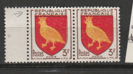 FRANCE N° 1004 3F BRUN ROUGE ET JAUNE BLASON D'AUNIS  DIVERSES VARIETES NEUF SANS CHARNIERE - Unused Stamps