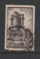 FRANCE N° 391 10F BRUN SUR AZURE TRAIT EPAIS SUR LE BAS DU DONJON DENT COURTE EN HAUT A DROITE OBL - Used Stamps