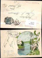 151129,Pfingsten Flusspartie M. Blühenden Bäumen U. Blumen Umrahmt 1901 - Pinksteren