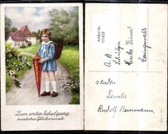 151828,Schulanfang-Einschulung Mädchen Auf Weg M. Schultüte Schultasche Pub Erika 282 - Primo Giorno Di Scuola