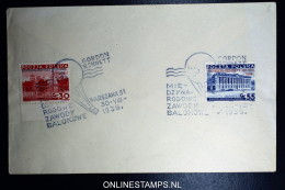 Poland  1936 Mi 313 + 314 On Cover Gorden Benett Baloon Flight Cancels - Cartas & Documentos