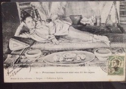 Indochine Indochina Laos Vintage Postcard : Laotian Princess / 02 Images - Laos