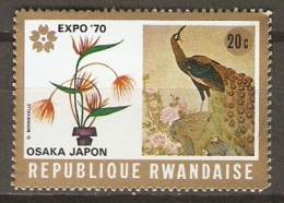 RUANDA     -    EXPO 70   OSAKA  -   Paon  /  Fleur .  Neuf  * - Pavos Reales