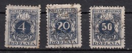 Pologne  Timbre Taxe  3 Valeurs - Postage Due