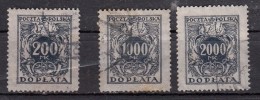 Pologne  Timbre   Taxe  3 Valeurs - Postage Due