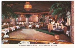 Hotel Lexington Hawaiian Room Lounge Cocktail Bar, New York City Manhattan, C1940s/50s Vintage Postcard - Cafés, Hôtels & Restaurants