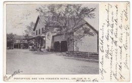 Urlton New York, Greene County DPO Closed Post Office Cancel, Post Office & Van Hoeson's Hotel, C1900s Vintage Postc - Catskills