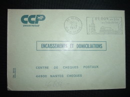 LETTRE CCP ENCAISSEMENTS ET DOMICILIATIONS OBL.MEC.7-4-1977 REDON (35 ILLE ET VILAINE) - Lettres Civiles En Franchise