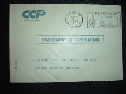 LETTRE CCP ENCAISSEMENTS ET DOMICILIATIONS OBL.MEC.5-4-1977 REDON (35 ILLE ET VILAINE) - Lettere In Franchigia Civile