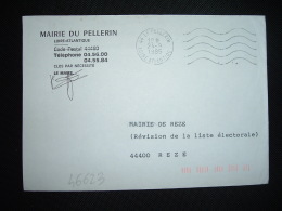 LETTRE MAIRIE DU PELLERIN OBL.MEC.24-9-1985 LE PELLERIN (44 LOIRE-ATLANTIQUE) - Civil Frank Covers