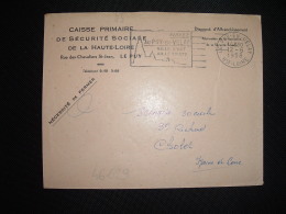 LETTRE CAISSE PRIMAIRE DE SECURITE SOCIALE OBL.MEC.12-6-1958 LE PUY EN VELAY (43 HAUTE LOIRE) - Civil Frank Covers