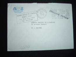 LETTRE ANPE AGENCE NATIONALE POUR L'EMPLOI OBL.MEC.16-6-1976 RENNES RP (35 ILLE ET VILAINE) - Lettere In Franchigia Civile