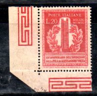 2ENGA3 - REPUBBLICA 1949 , N. 611 *** MNH  . Volta . Filigrana NORMALE DX O SX? : NON INDIVIDUABILE . Dent  14 1/4 - Varietà E Curiosità