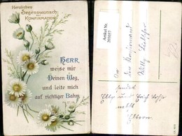 203057,Konfirmation Litho Blumen M. Spruch Text - Comunioni